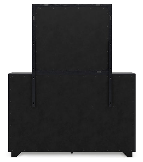 Londer Queen Panel Bed with Mirrored Dresser, Chest and Nightstand