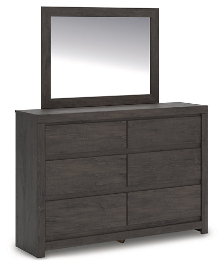 Fraluna Queen Panel Storage Bed with Mirrored Dresser and Nightstand