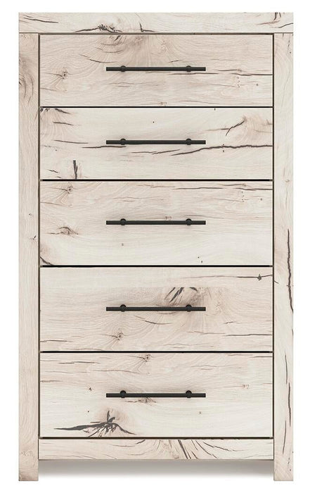 Lawroy King Panel Bed, Dresser, Mirror, Chest and Nightstand