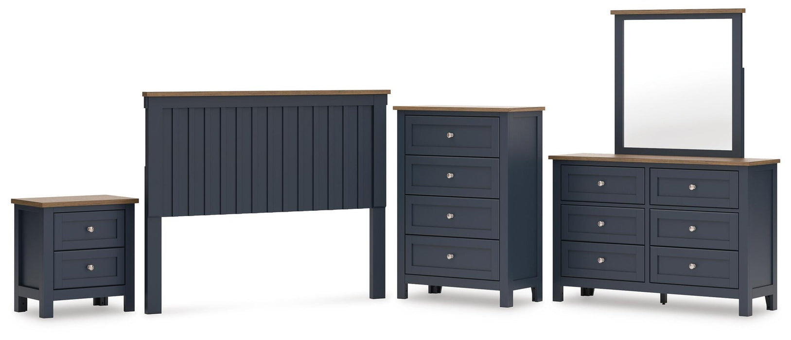Landocken Queen Panel Headboard, Dresser, Mirror, Chest and Nightstand