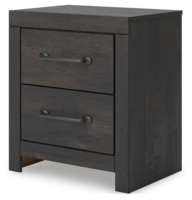 Delmorta Full Panel Storage Bed, Dresser, Mirror, Chest and Nightstand