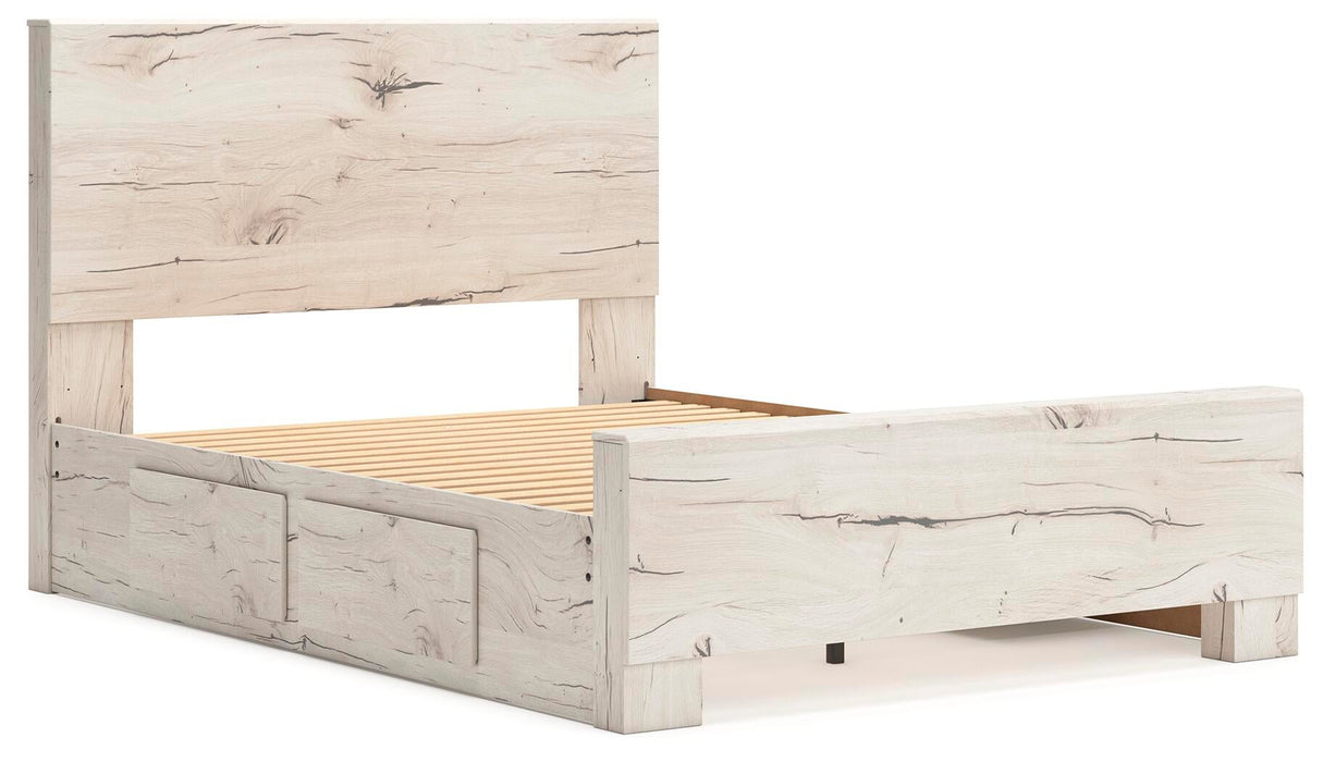 Lawroy Queen Panel Bed with Storage, Dresser and Mirror