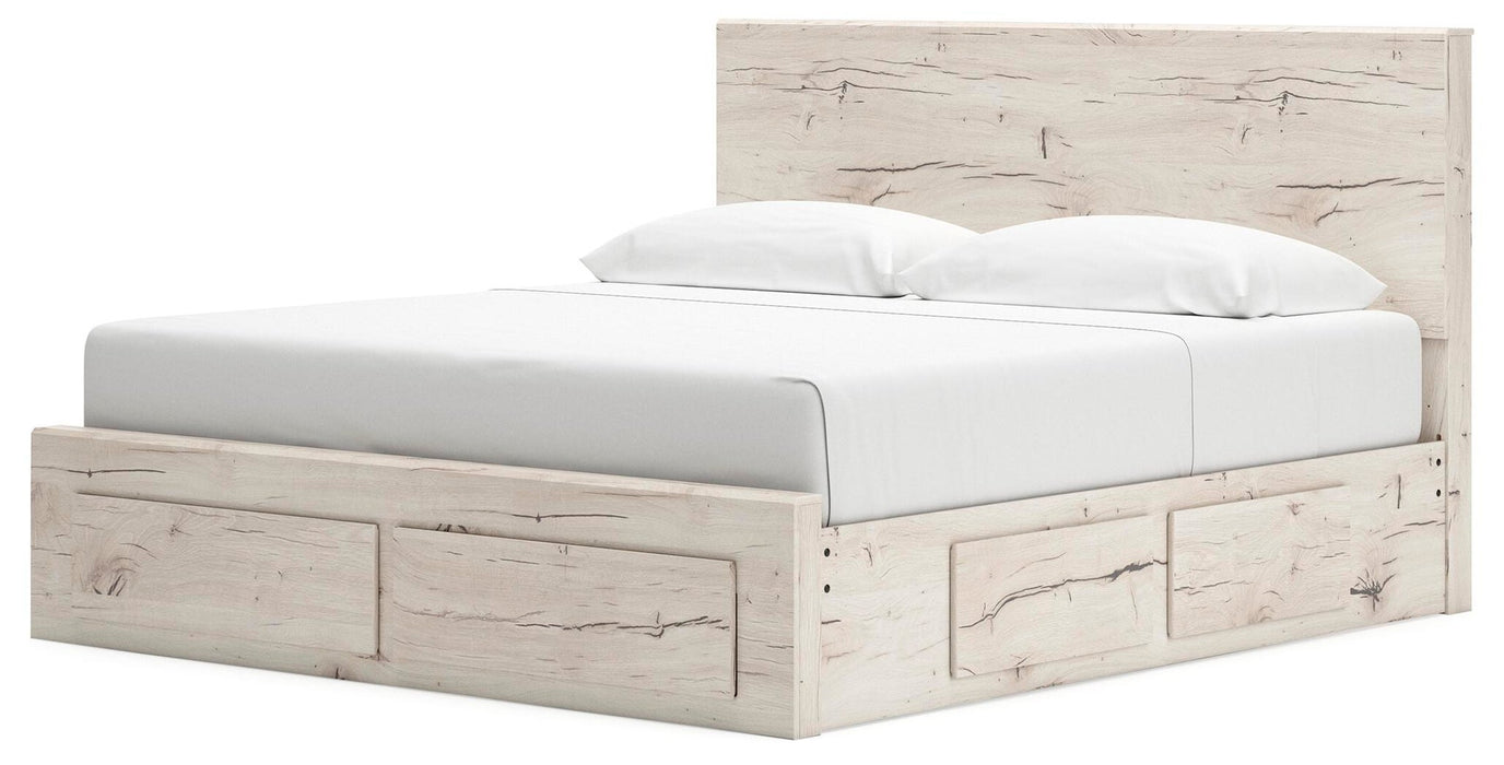 Lawroy King Panel Storage Bed, Dresser, Mirror, Chest and Nightstand