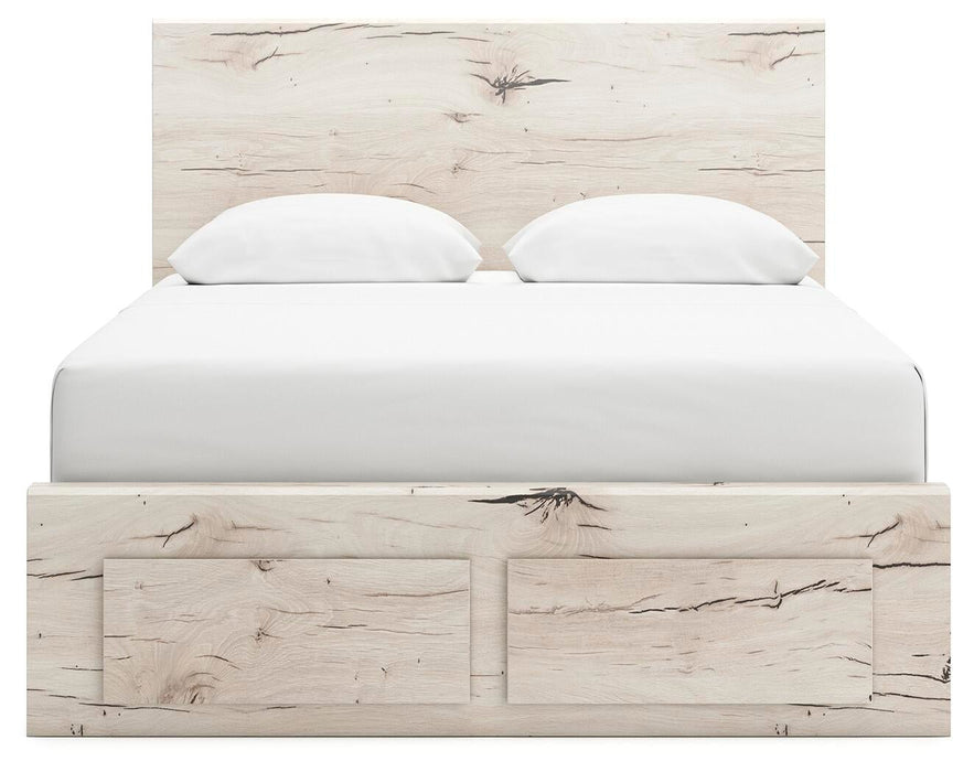 Lawroy Queen Panel Storage Bed, Dresser, Mirror, Chest and Nightstand
