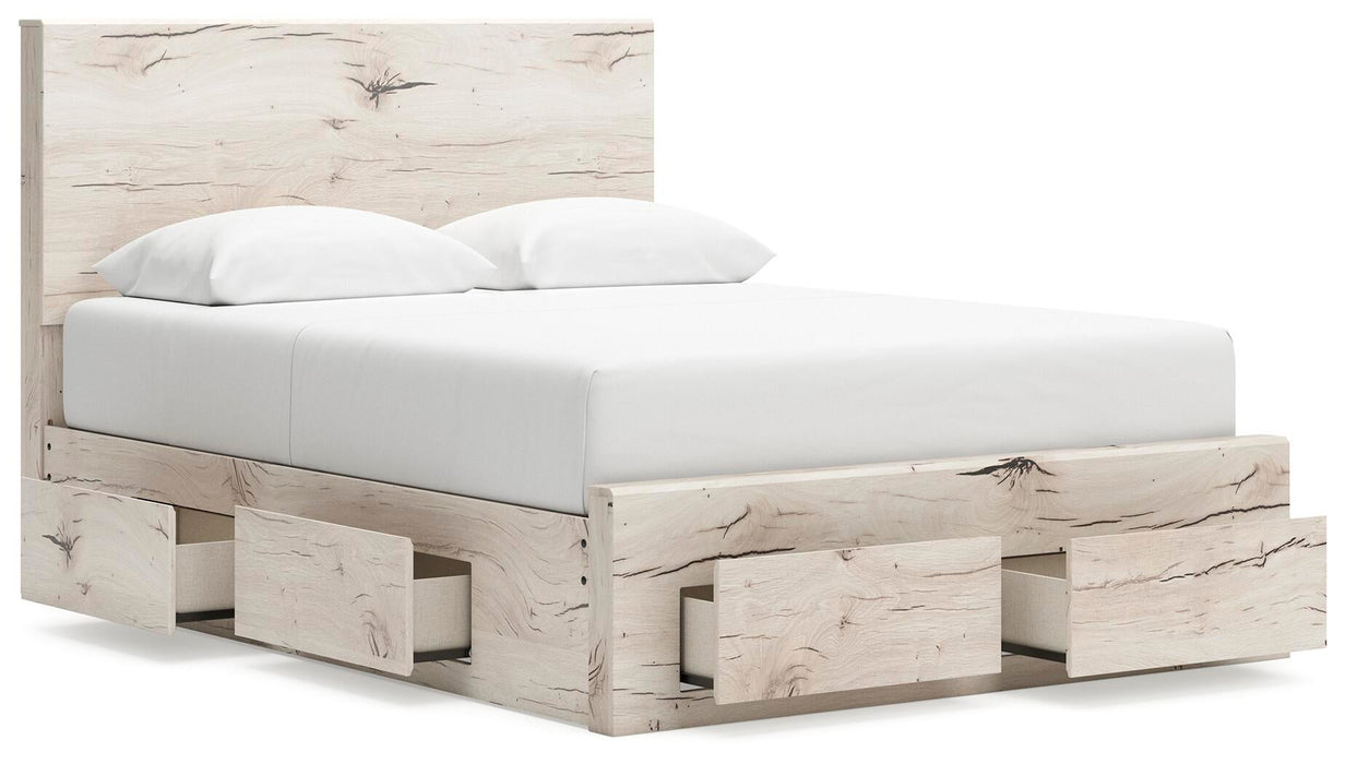 Lawroy Queen Panel Storage Bed, Dresser, Mirror, Chest and Nightstand