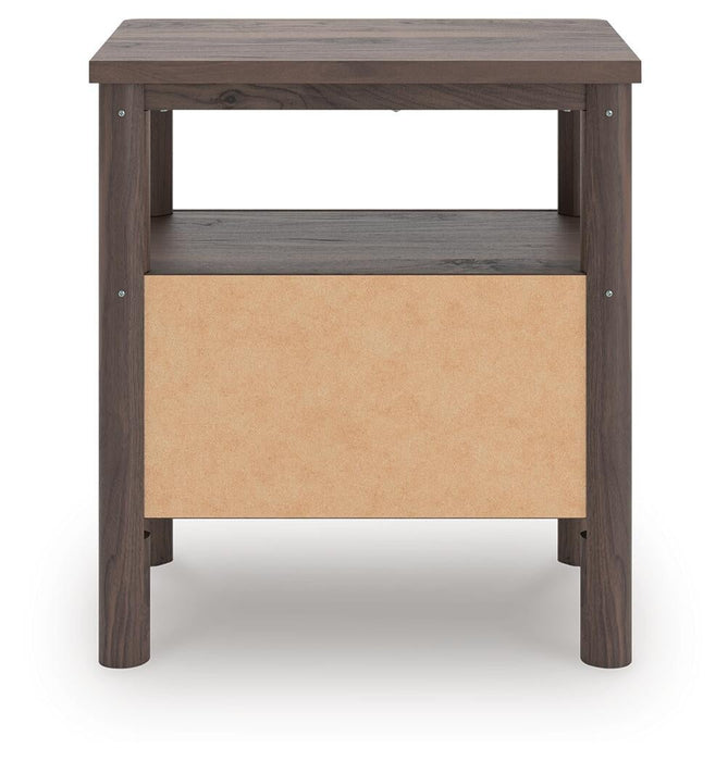 Cadmori Full Upholstered Panel Platform Bed, Dresser, Mirror and Nightstand