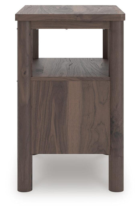 Cadmori Full Upholstered Panel Platform Bed, Dresser, Mirror and Nightstand