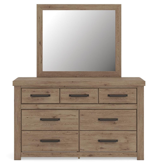 Garistyn Queen Panel Storage Bed, Dresser and Mirror