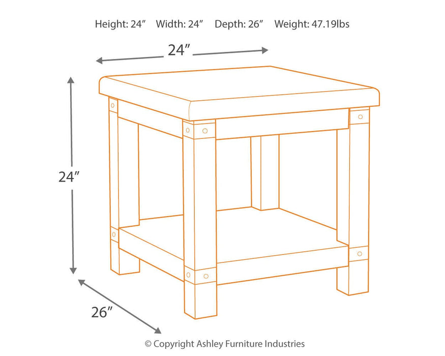 Carynhurst Rectangular End Table