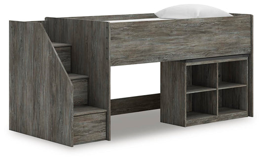 Frandern Twin Loft  Bed with Bookcase Storage